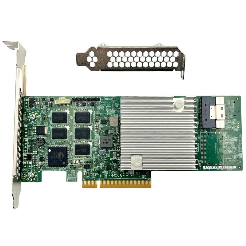 AOC-S3908L-HBIR-16DD 8 internal SAS3 ports Supports up to 16 physical devices w/ expander